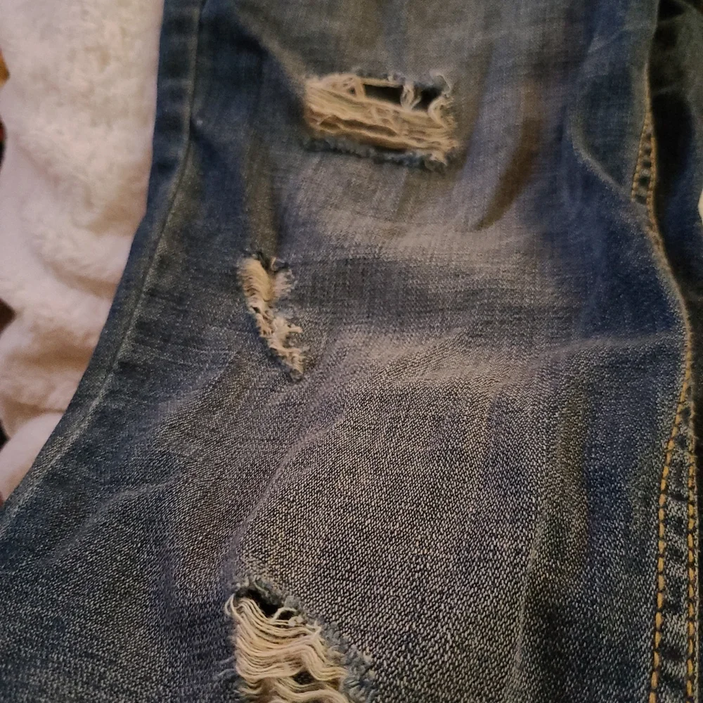 Aeropostale S 13 / 14 Dark Blue Distressed 💙 Denim Bayla Skinny 👖 - Picture 7 of 13